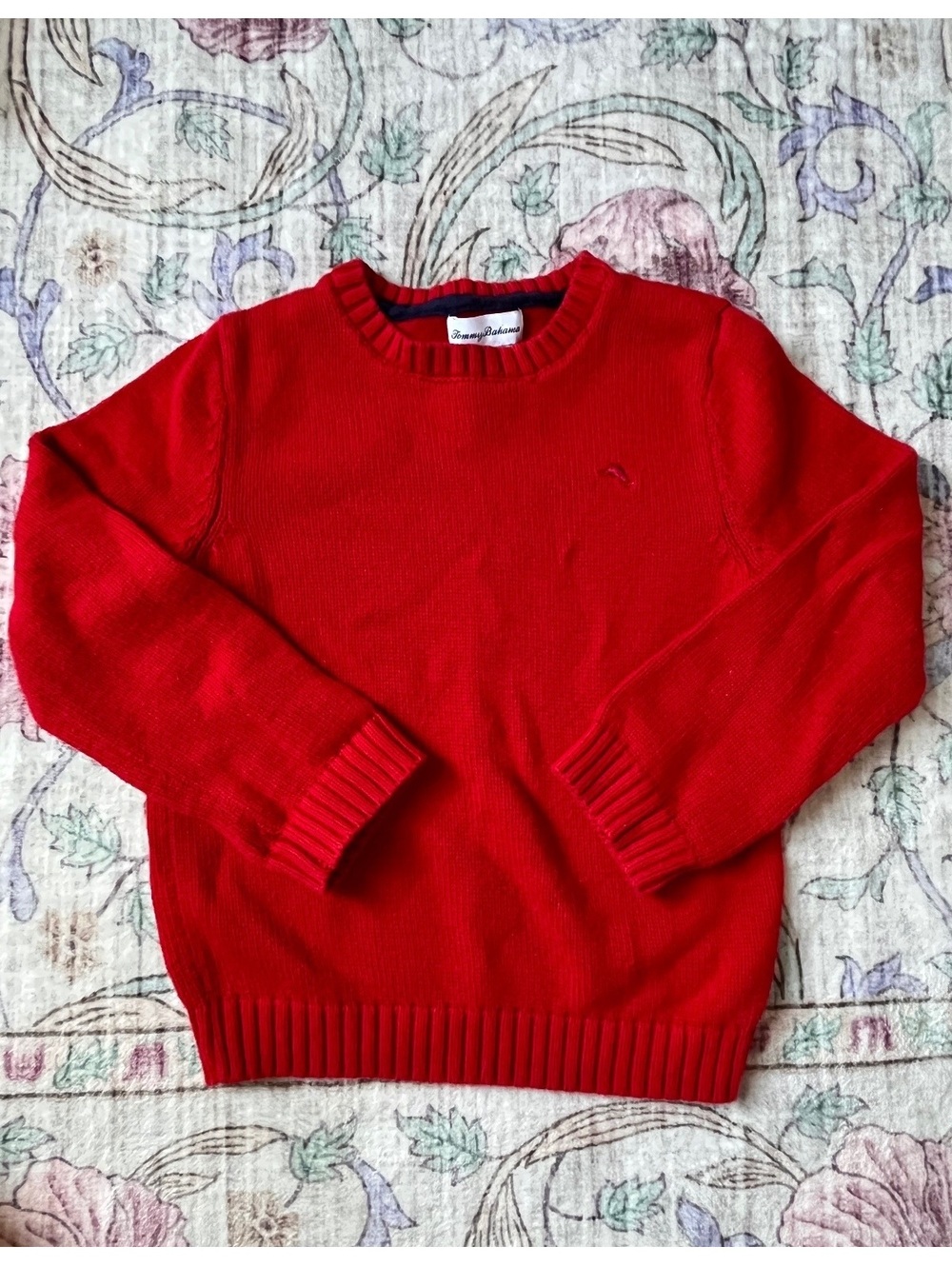 Tommy Bahama Red Cotton Pullover Sweater Size S